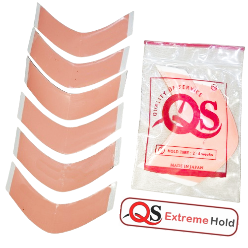 QS Strong Red Pink Wig Tape Strips – 20pcs Hair System Adhesive with Extra Grip | SensiTak Quality