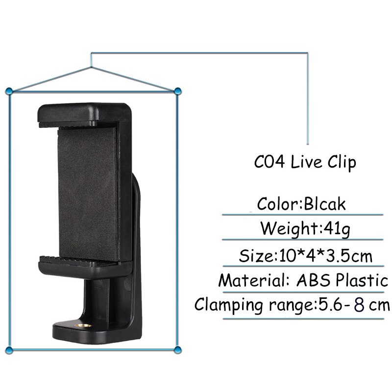 Universal Mobile Phone Live Stand Holder 360 Degree Rotation Mini Lightweight Table Tripod Mount Adapter Kit with 1/4 Screw Hole