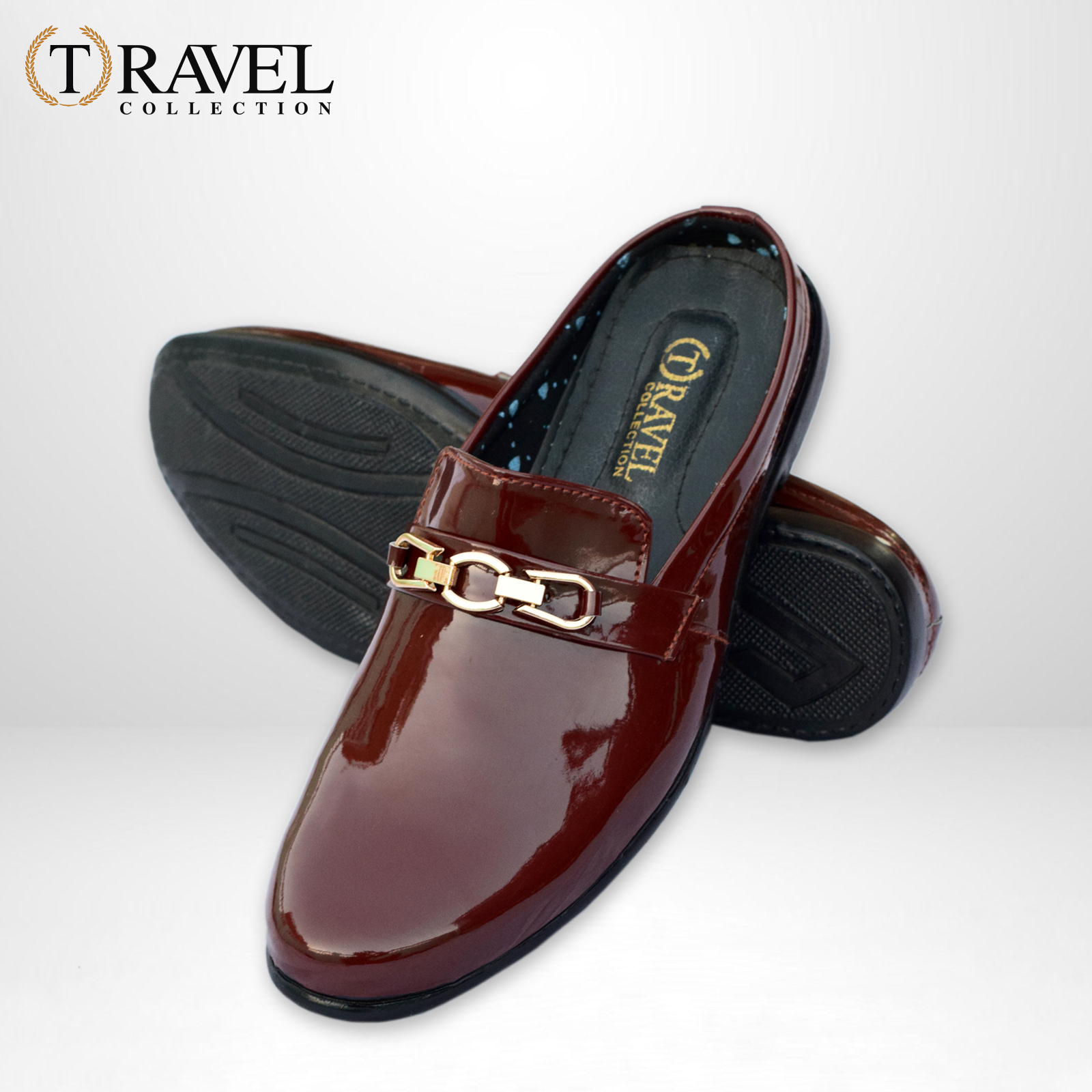 Travel Collection - Patent Loafers Shoes - Best Quality Half Loafers Shoes for Men - Maroon Color