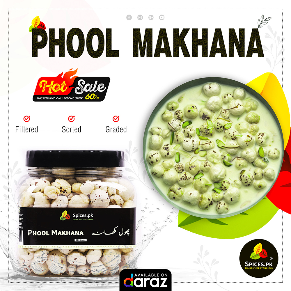 Spices.pk Phool Makhana / Fox Nuts / Makhanay Wt.100gm