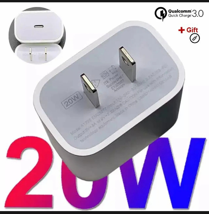 20 watt Fast Charger With Cable Type C To Lightening 2pin 20 watt PD Charger Compatible With Phone 7, 8, X, 11, 12, 13, 14