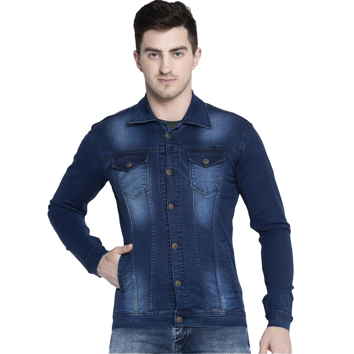 Mens Clothing Denim Jacket Stretchable