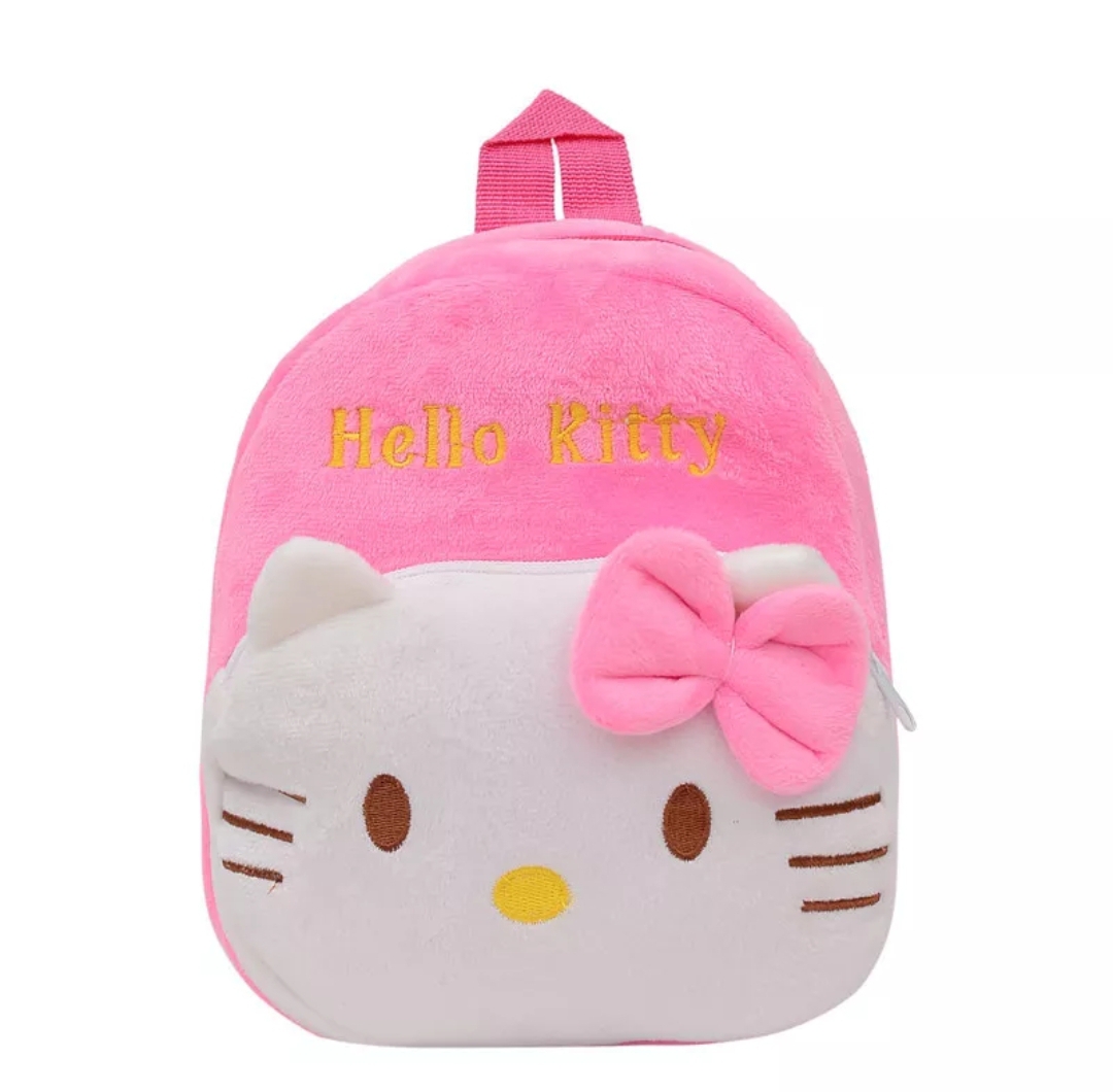 LT-03 Hello Kitty (White-Pink) Cartoon Character Backpack for Small Kids Size 9 inches Stuff Bag