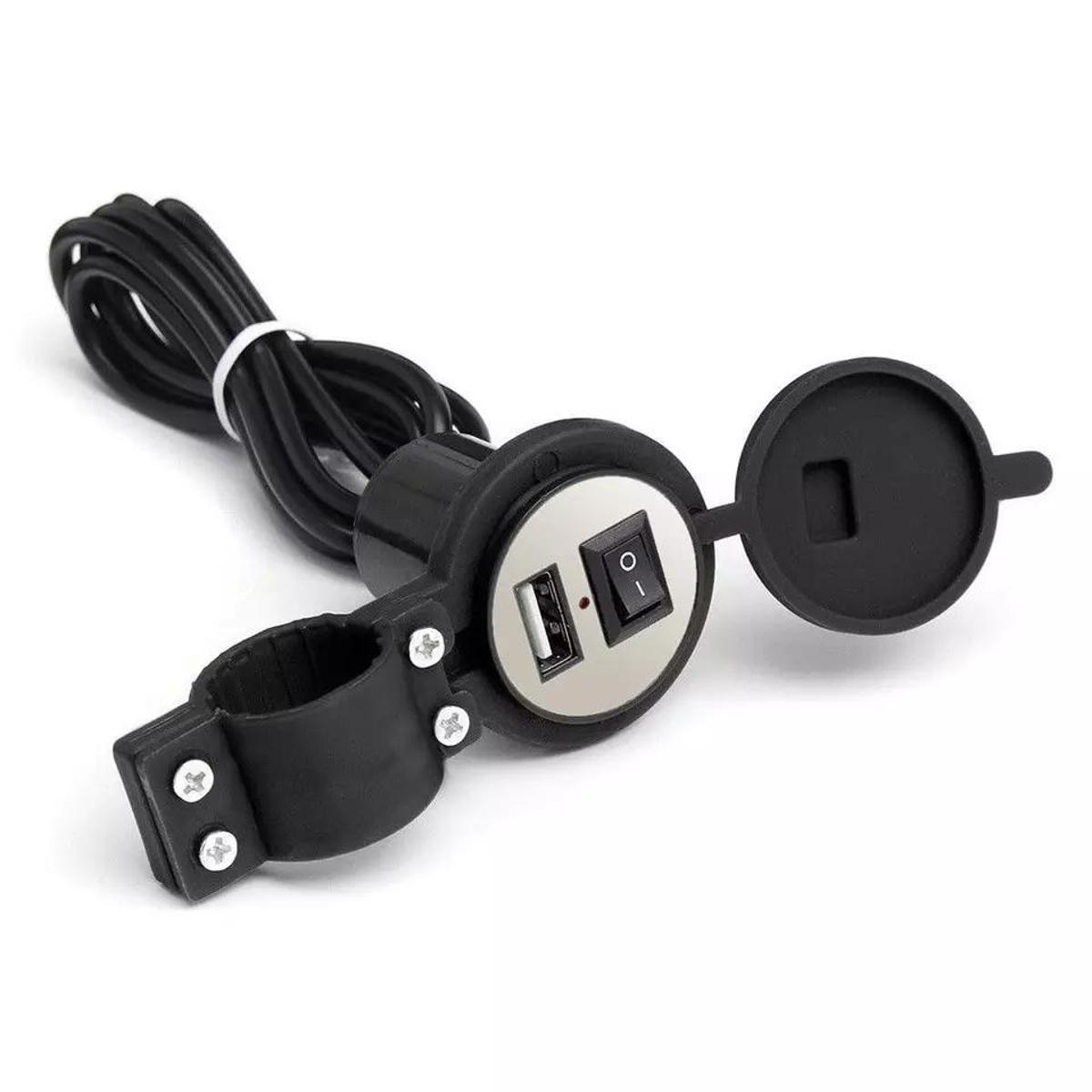 12V Waterproof Motorcycle Mobile Phone USB Charger Power Adapter Socket, Compatible with All Mobiles, Multicolor