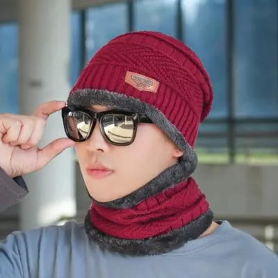 Twin Shop Beanie cap-Wool cap with neck warmer for men women| Winter cap for Unisex