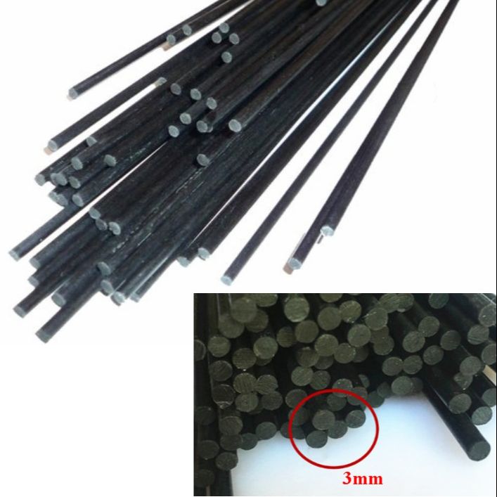 2pcs carbon glass fiber 3mm Rod RC airplane glider