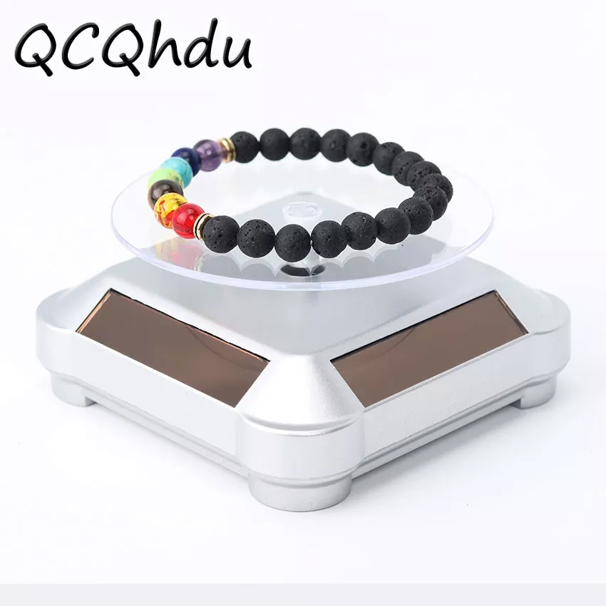 360 Degree Watch Stand Display Turntable Rotating Watch Jewelry Solar Display Stand Multicolor Display Case