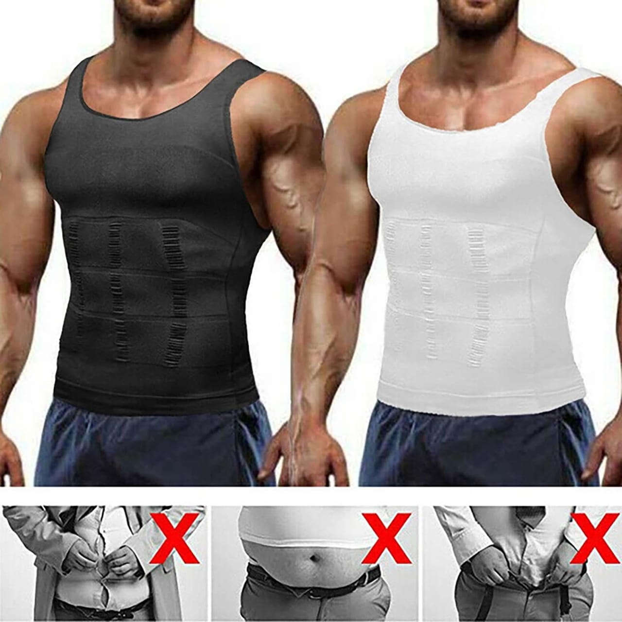 Slim and Lift Men’s Body Shaper – Compression Vest for Chest, Waist and Abs Support