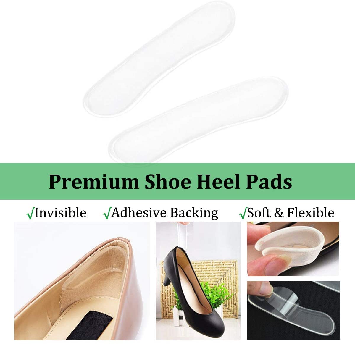 ZenToes Heel Cushion Back of Shoes Adhesive Inserts Protector