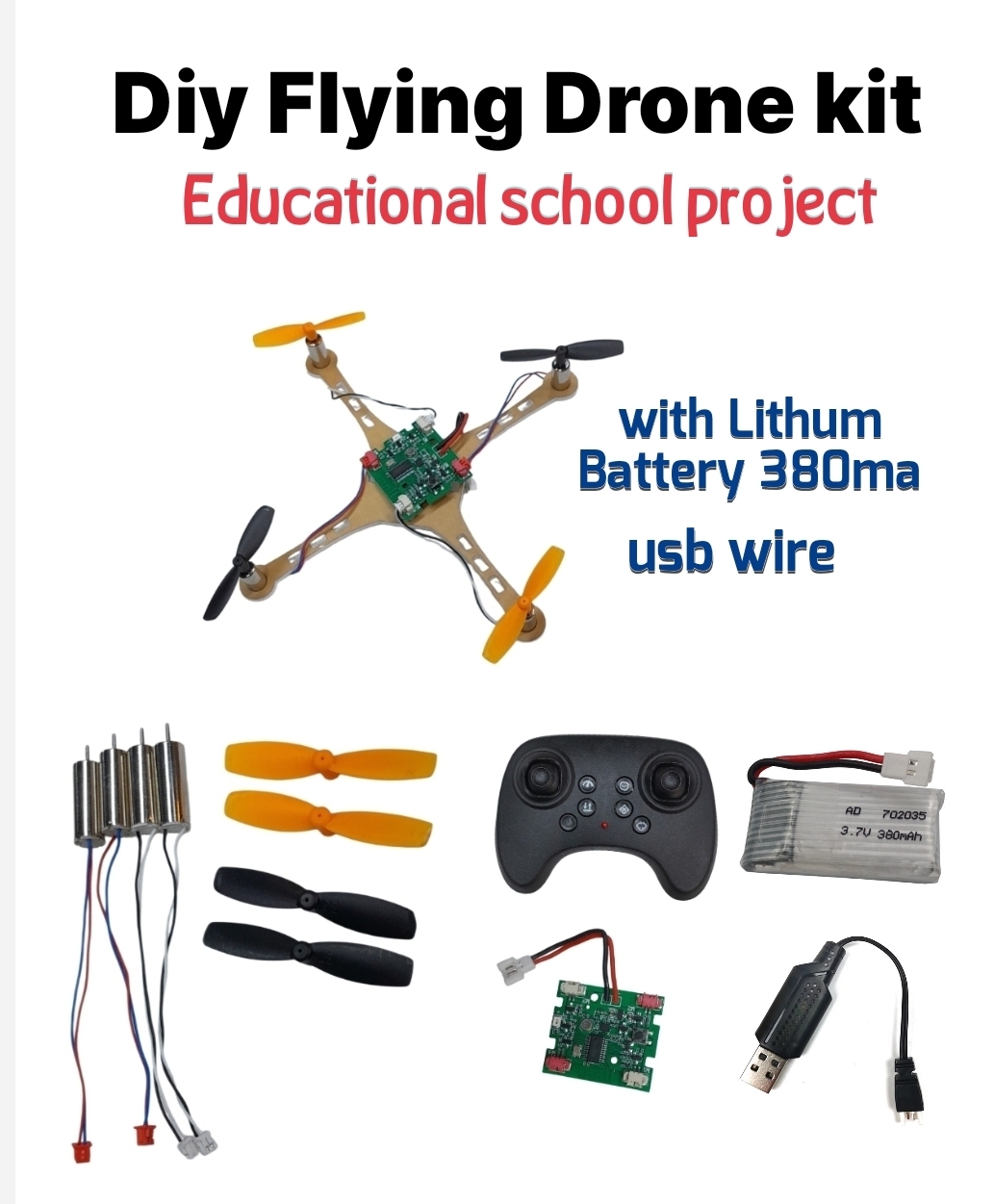 Diy Flying toy drone learning kit 2.4g remote and receiver