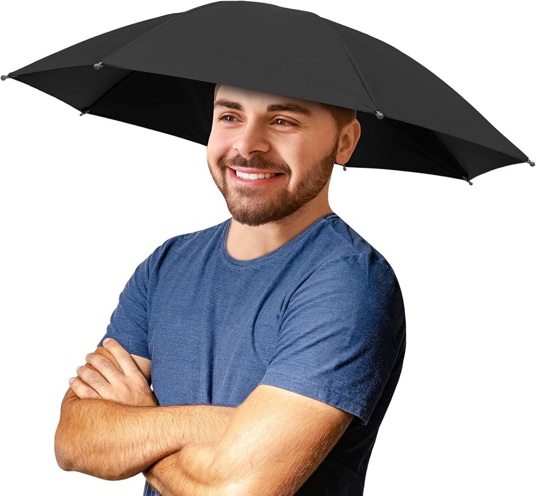 Foldable Rain Gear Fishing Hat Headwear Umbrella for Fishing Hiking Beach Cap Head Hats Outdoor Camping Equipment