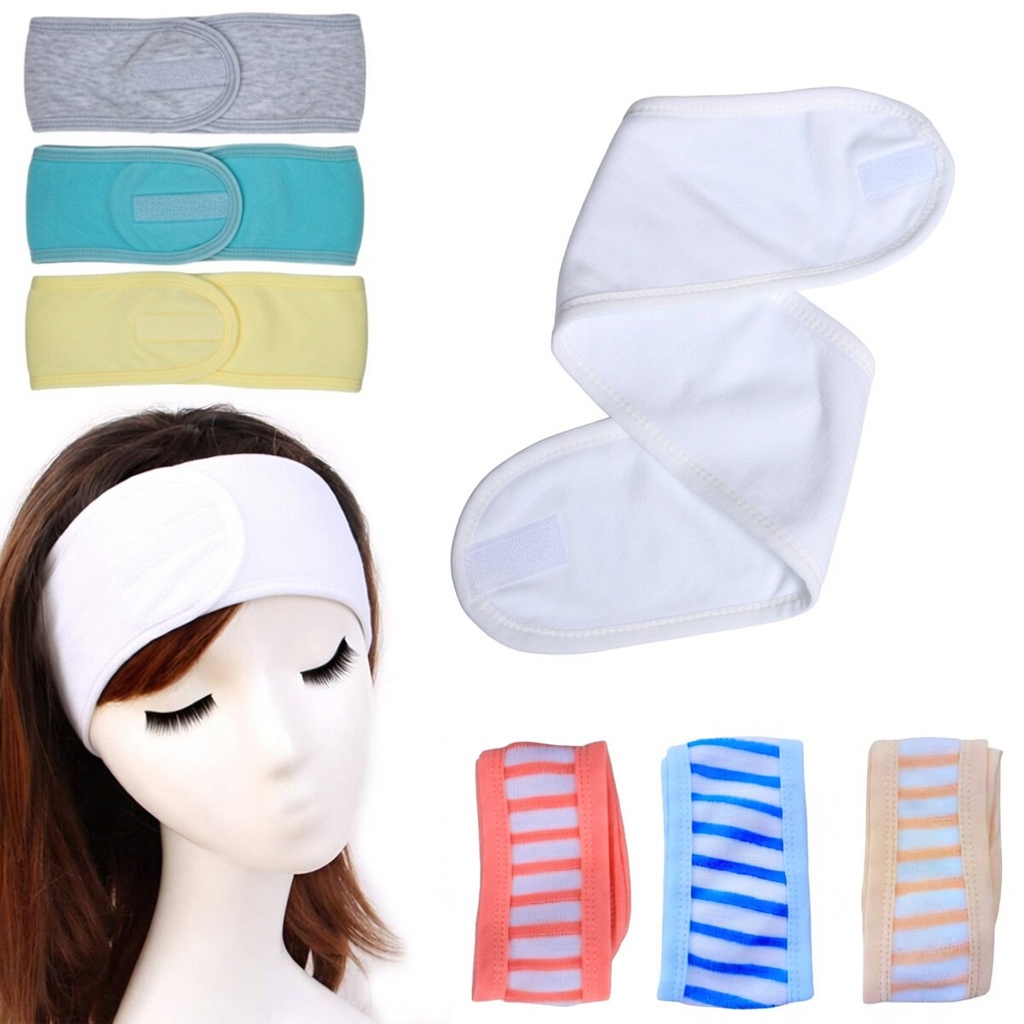 1 2 3 6 Pcs Soft Towelling Facial Headband Adjustable Elastic Stretch Hairband for Girls Women Ladies Makeup Hair Wrap Spa Face Wash Skincare Beauty Accessories Head Band price in Pakistan