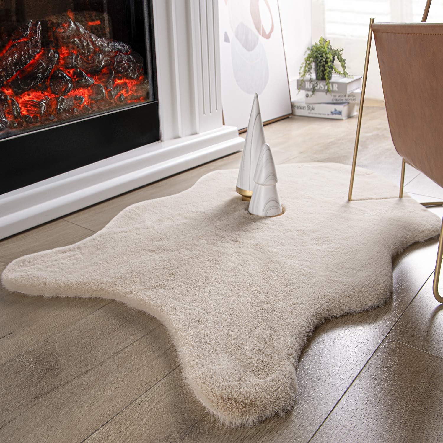 Faux Sheepskin Rug Sheep Foot Door Mat Rug 24inch x 33inch ( Multi color) shearling short hairs