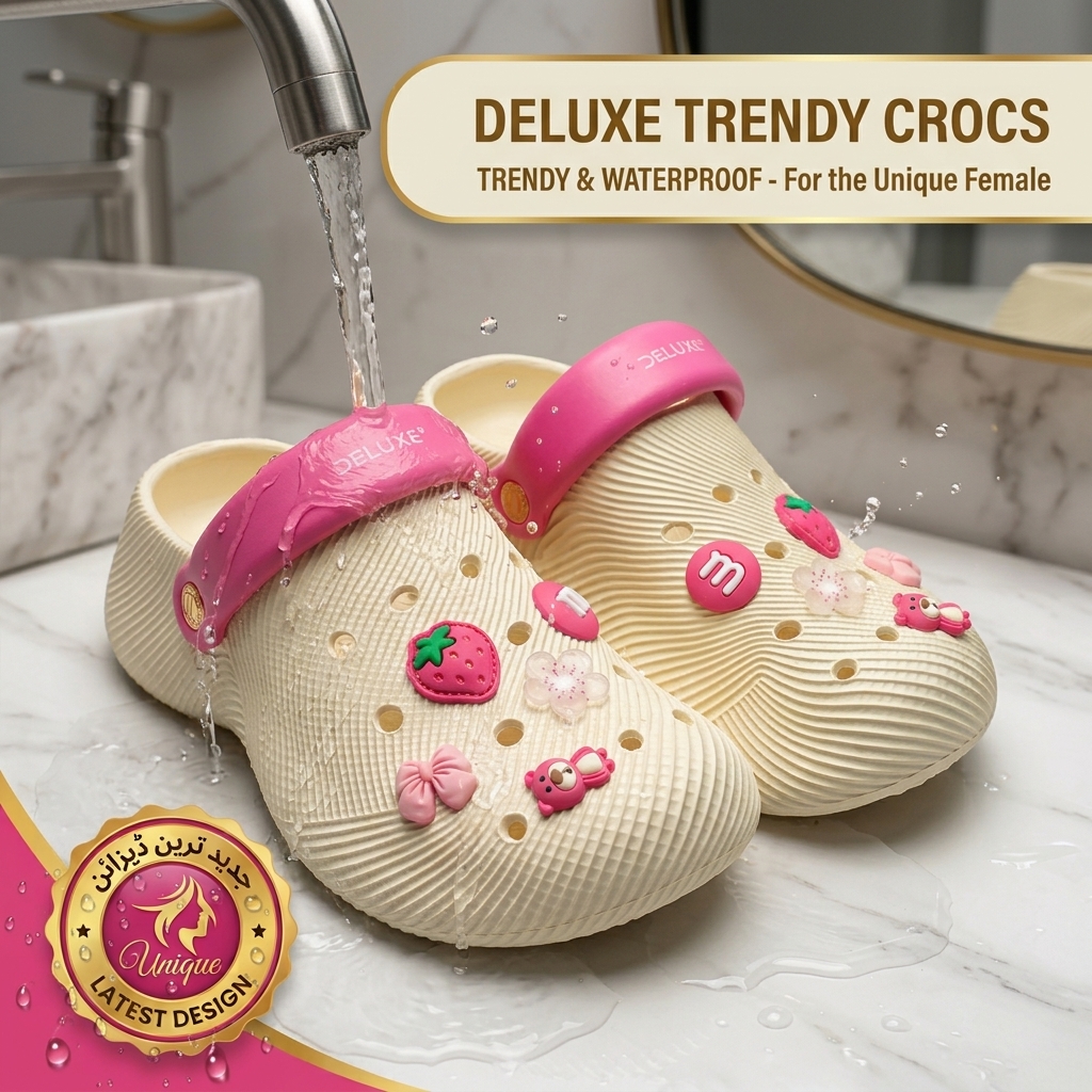 Deluxe footwear Light weight Crocs with soft sole for women | Deluxe shoes crocs for women Stylish crocs for women | Soft and comfortable ladies Clogs