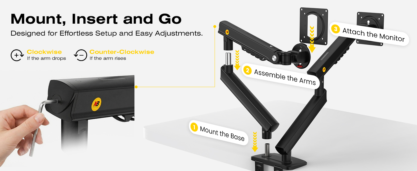 NB A5C SmooVex™ Dual Monitor Arm Mount, Monitor Stand fits up to 32 Inch with Mechanical Spring Monitor Arm, VESA 75/100 mm 17 a1e1c1893b7997467b6074db6bd75529