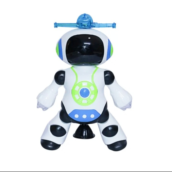 Fun Blast Dancing Robot With Music, Robot For Kids With 3D Flashing Lights, 360 Degree Rotation Toy Robot For Kids - Plastic