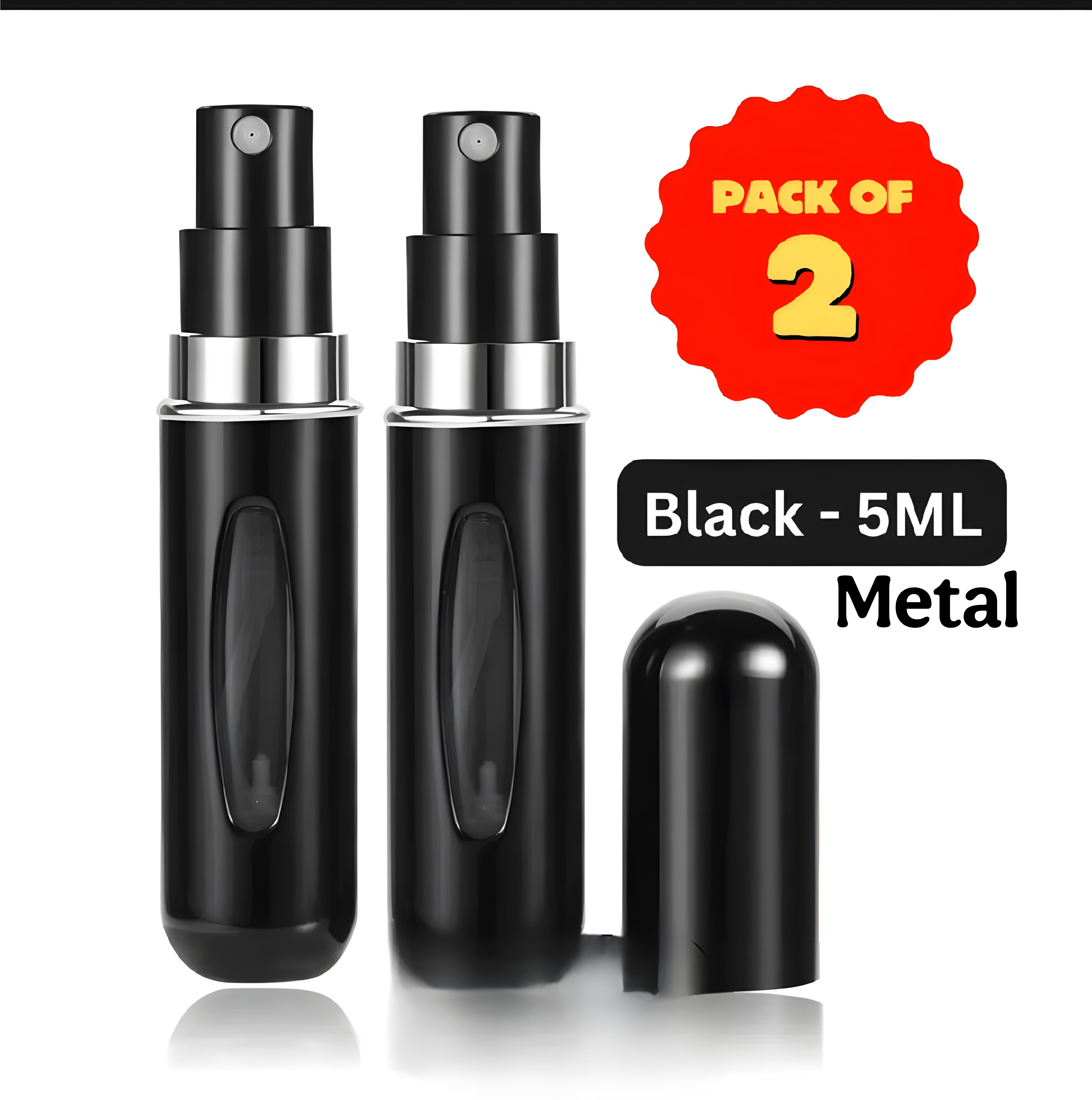 Pack of 2 Refillable 5ml Mini Perfume Spray Bottles - Portable Travel Cosmetic Containers, Unisex Fragrance Spray Bottles, 5ml Mini Refillable Perfume, Leak-Proof Tester Spray, Travel Size Refill Bottle, Perfume for Men, Women, Girls PROMISE TO SELL price in Pakistan