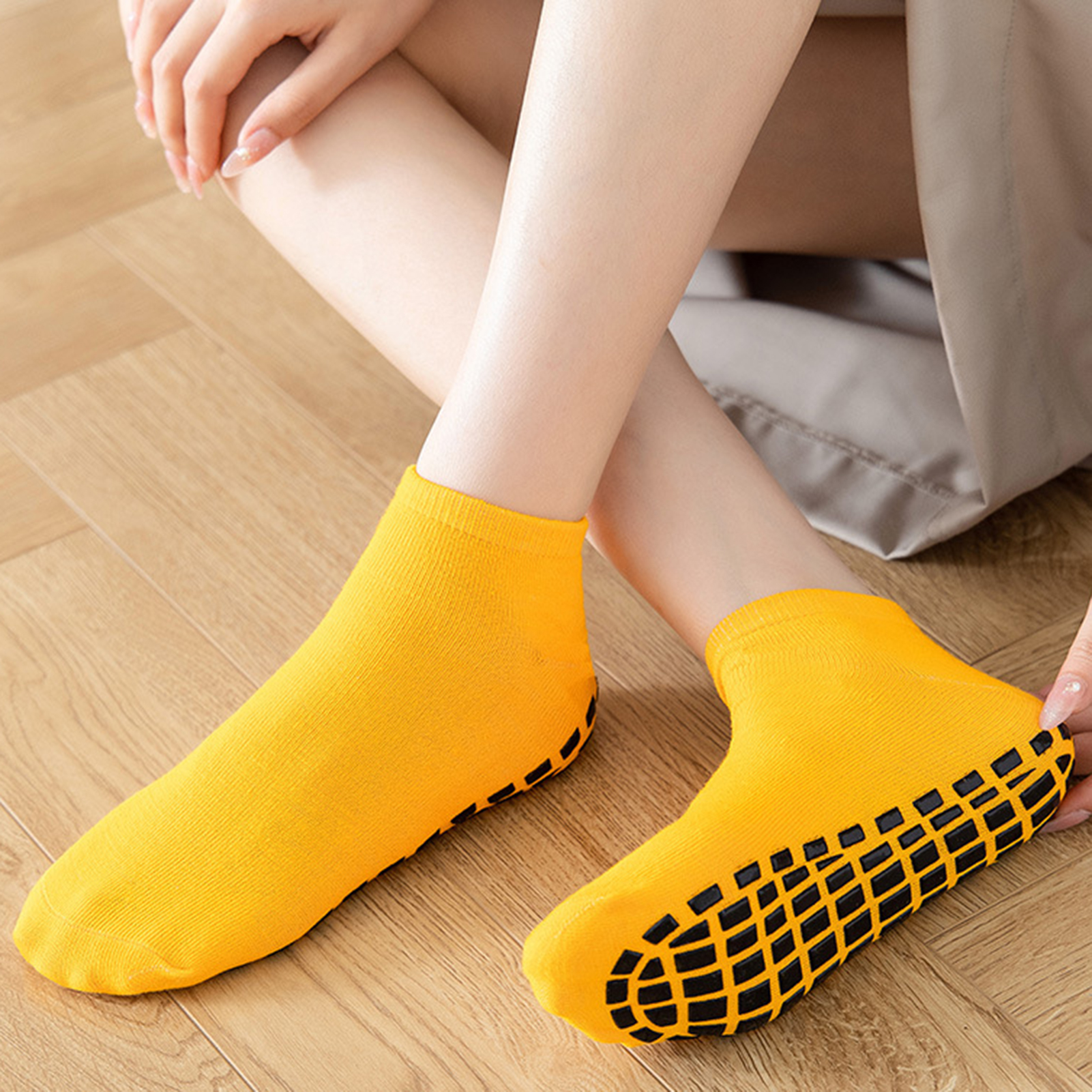 Adult Non-slip Socks Pure Colors Quick Dry Non-slip Socks