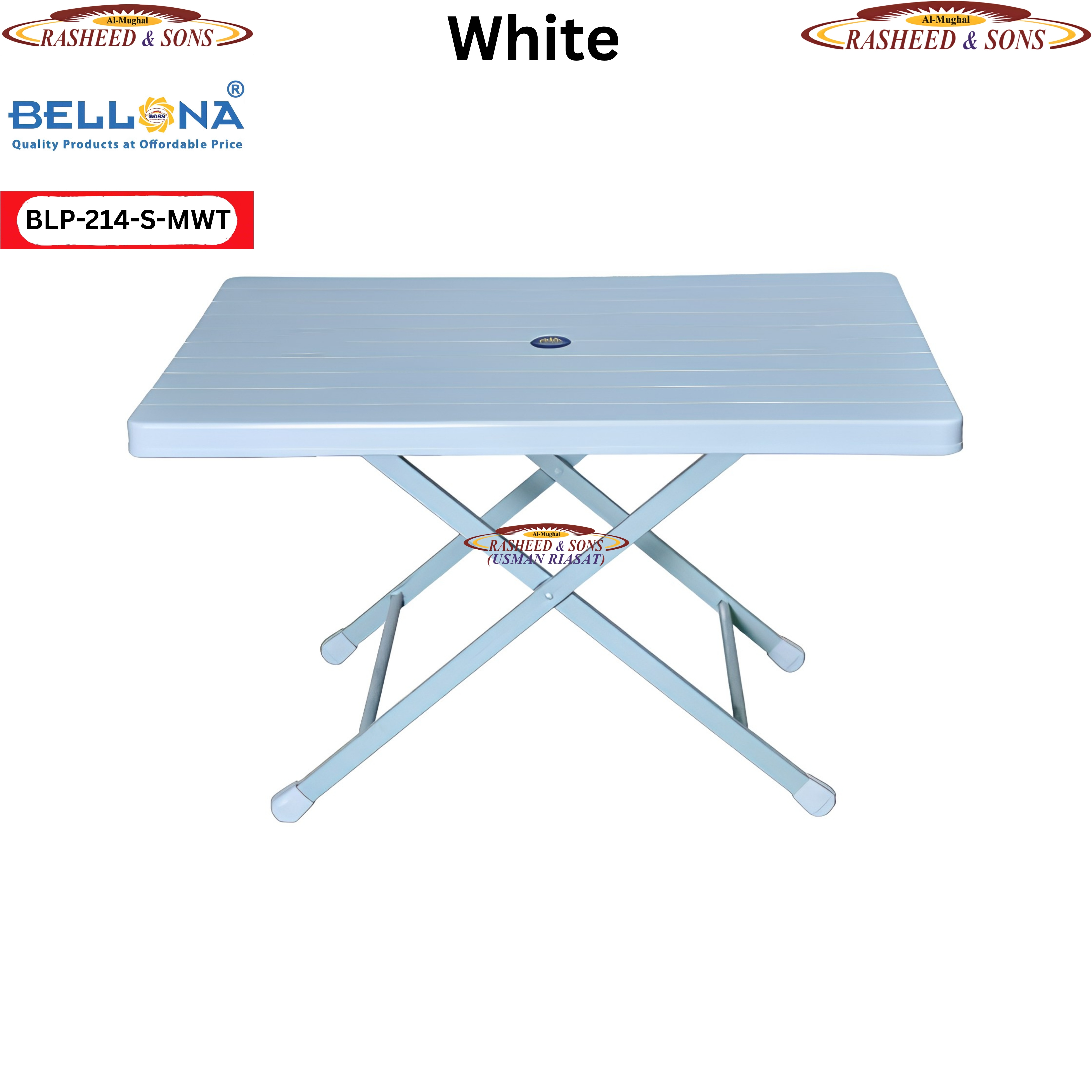 Boss 102 Plastic Chair & Table Collection | Flamingo Chair, Folding Table, Round Table & Double Shelf Table | Indoor Outdoor Furniture |  BELLONA I RASHEED & SONS