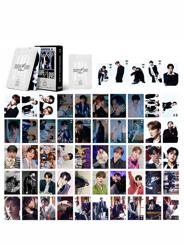 54pcs/set KPOP MONSTA X New Album Shape of Love Shownu Lomo Card MONSTA X  Photocards Photo Card Postcards for Kpop Fans Gift