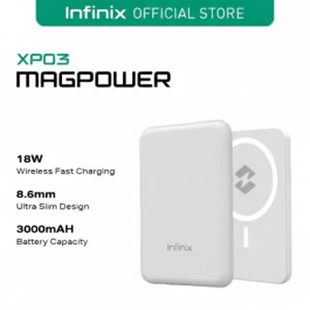 MagPower XP03 Magnetic Wireless Power Bank 3000mAh – 20W Fast Charging, Ultra-Slim Pocket Power Bank
