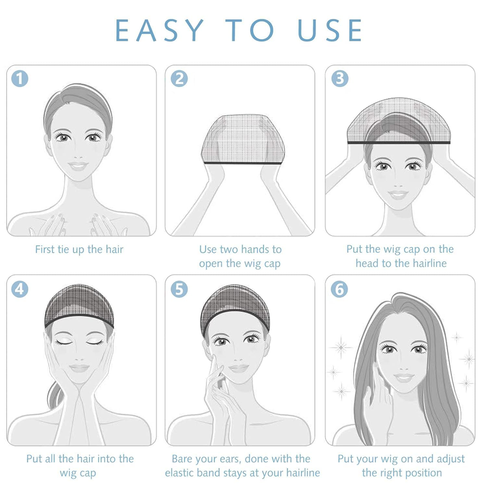 Stretchable Full Head Liner Weaving Hair Mesh Net Wig Cap Pack of 2 Black Best Price in Bangladesh