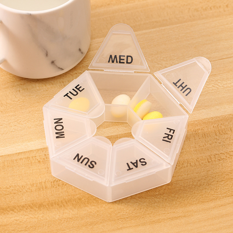 2pcs set Pill Case Plastic 7 Days Tablet Candy Box Portable Storage