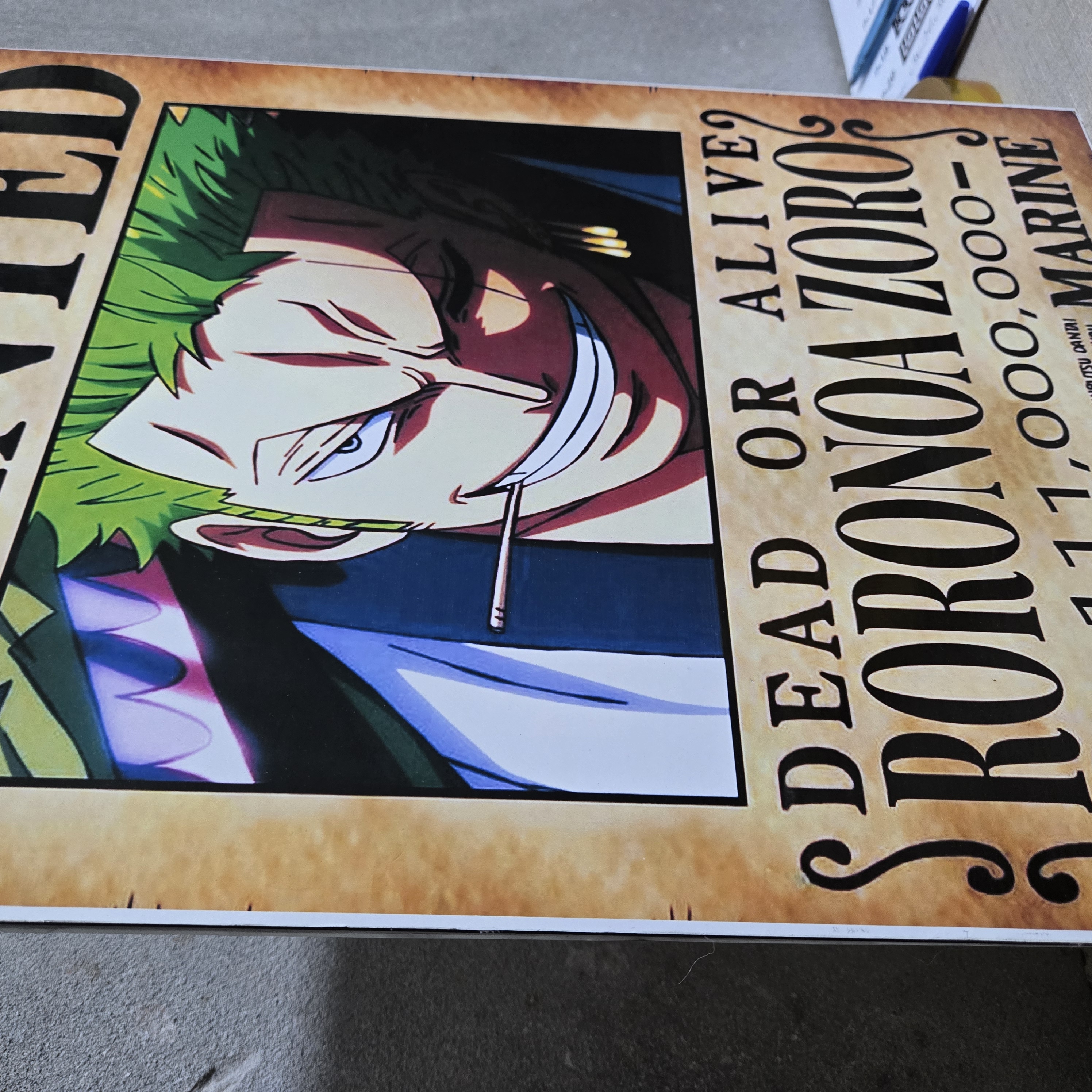 ONE PIECE WANTED POSTER FRAME WOODEN FOR GAMMING DECOR, ANIME POSTER OF ONE PIECE