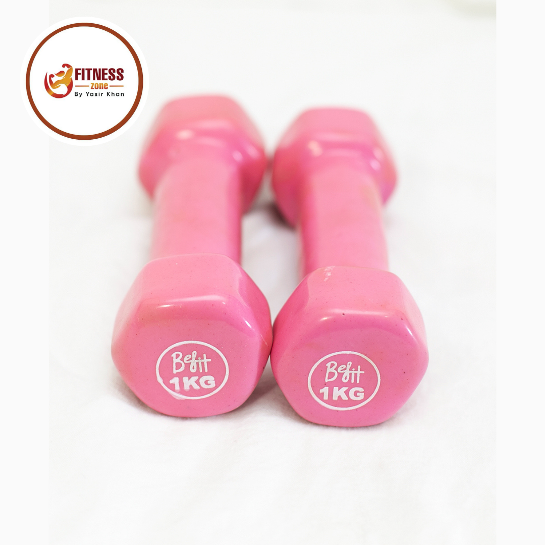 Vinyl Coated Dumbbells Pair (1kg to 5kg) – Non-Slip Fixed Weight Hand Dumbbells for Men & Women | Home Gym, Strength Training, Toning & Warm-Up | Colour-Coded, Floor-Friendly