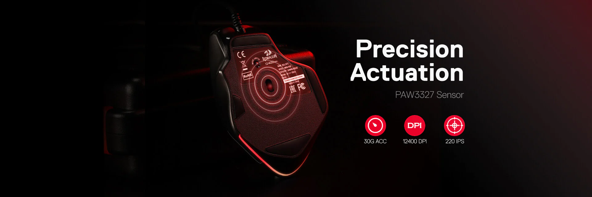 Redragon M806 BULLSEYE RGB MMO Gaming Mouse with 12,400 Dpi and 7 Programmable Buttons with Pro Sensor 14 a2582bbee8485f85d22f0990bcf0b9f7