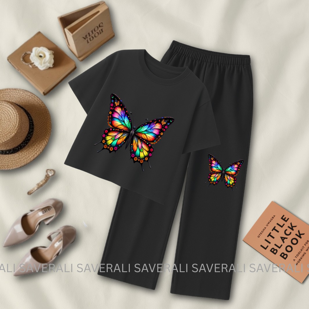 2-Piece Crop Top Set – Tee & Flapper Bottoms for Women and Girls