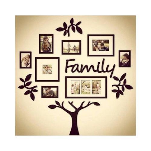 3D Wooden Wall Family Tree With Picture Large Size Frames, Wooden Family Tree Photos Frame, Modern - Family Tree with 8 Photo Frame