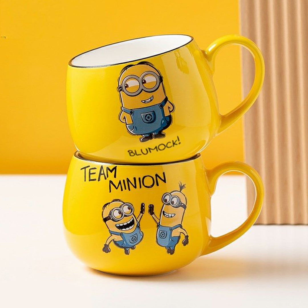 Ceramic Tea Cup Set – 1 Pc Of Cartoon Character Minion Oval Mug Set- Minions Coffee Cup Set