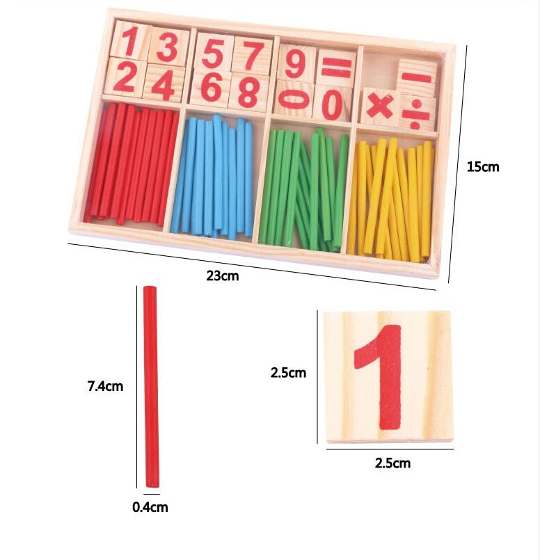 Wood Educational Number Math Calculate Game Toy Mathematics Puzzle Toys Kid Early Learning Counting Sticks Material Children