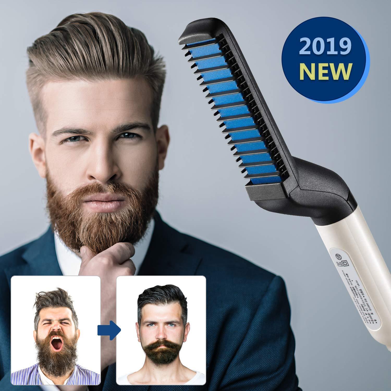 using a beard straightener