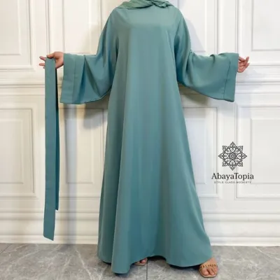 Beautiful new plain abaya for summer to look cool