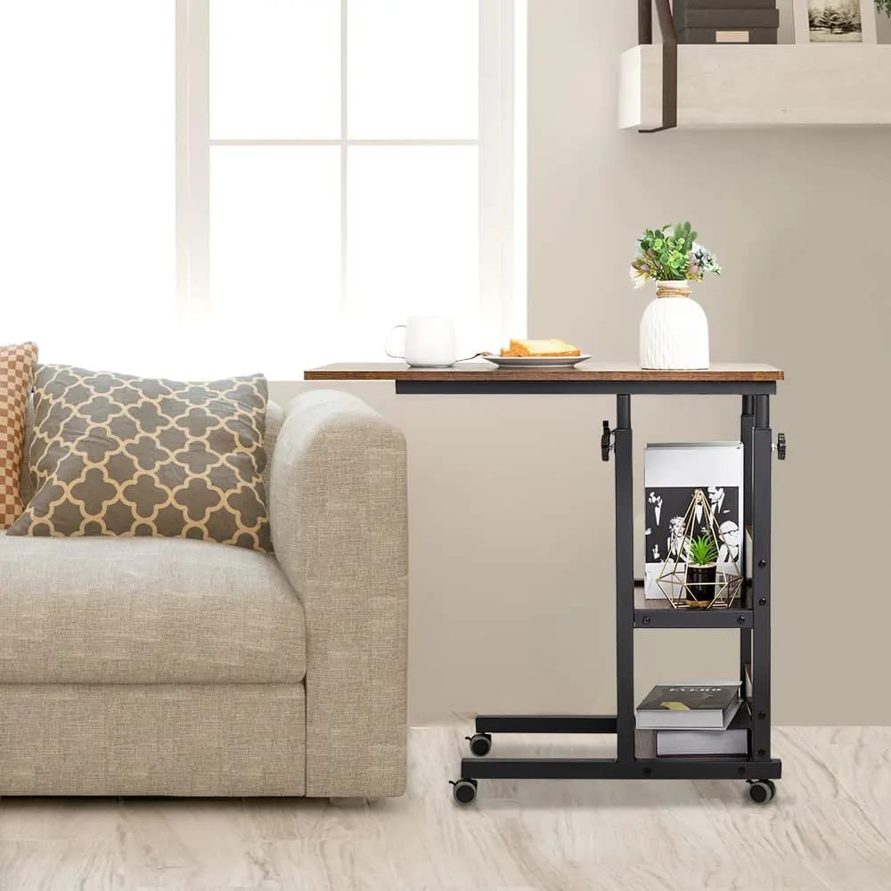 Height Adjustable C Shaped Gaming Table Home Office, Bedside Table, Sofa Couch Table, Table for Living Room, Furniture, Living Room Furniture, Side Table, Bedside Table, Coffee Table,