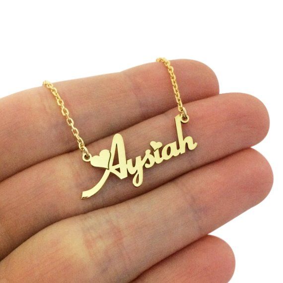 Name Necklace 24K Gold Plated 