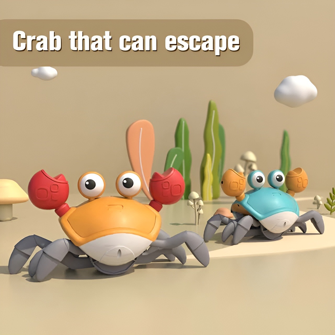 Dancing Crab Toy for Babies Crawling Interactive Escape Crabs Walking Dancing with Music Automatically Avoid Obstacles Toys Rechargeable With USB Cable - Best Gifts For Toddlers - Free Delivery - Crawling Toy
