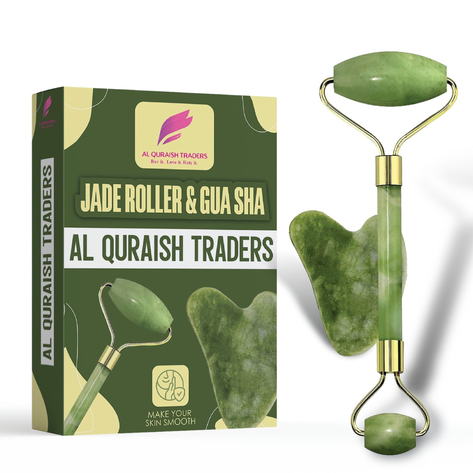 Jade Roller And Gua Sha Skin Care Tools Set- Facial Body Massager-anti Aging Beauty Treatment