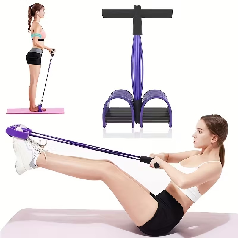 Pull Reducer Resistance Training Bands Tummy Trimmer Bally Fat Burner Body Exerciser Weight Loss Home Gym Home Workout Arm Muscle Builder Double Pull Rope Body Trimmer Pedal Exerciser Yoga Crossfit Exercise Arm Exercise Tummy Body Building Training Unisex