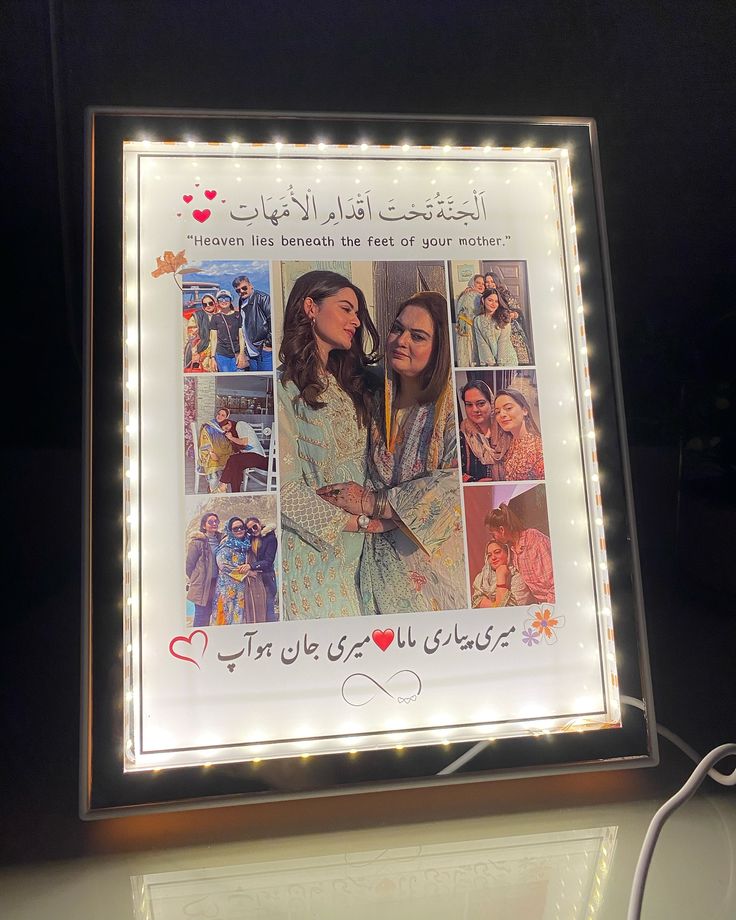 Customized Magic Mirror LED Photo Frame with Lights | Personalized Photo Frame Gift for Couples |