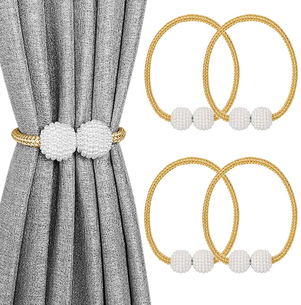 Magnetic Curtain Tiebacks Set of 2 Elegant Holdback Clips