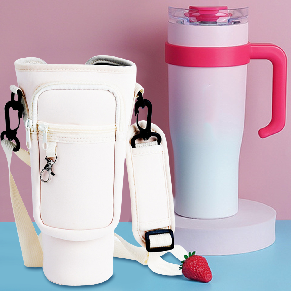 40Oz Water Bottle Carrier Bag With Phone Pocket For Stanley Quencher Cup With Handle Water Bottle Holder Pouch