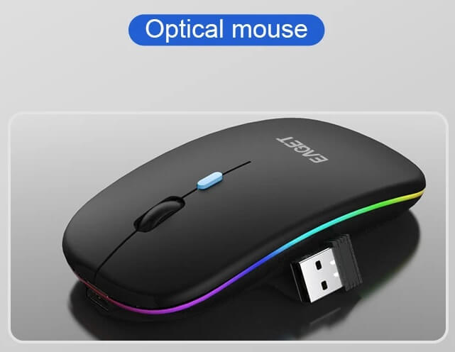 EAGET Wireless Bluetooth Mouse, Dual Mode Connectivity (Bluetooth 5.0 & 2.4G USB) Computer Mouse, Sleek, Portable, Compact Design