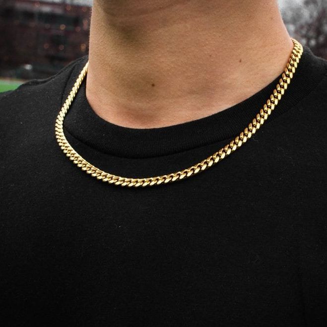 Gold Cuban Style Chain Necklace For Men Neck Fashion 2022