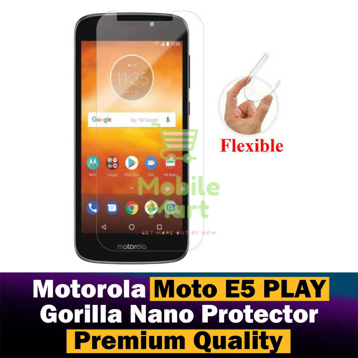 Motorola Moto E5 Play Unbreakable Gorilla Flexible Nano Glass
