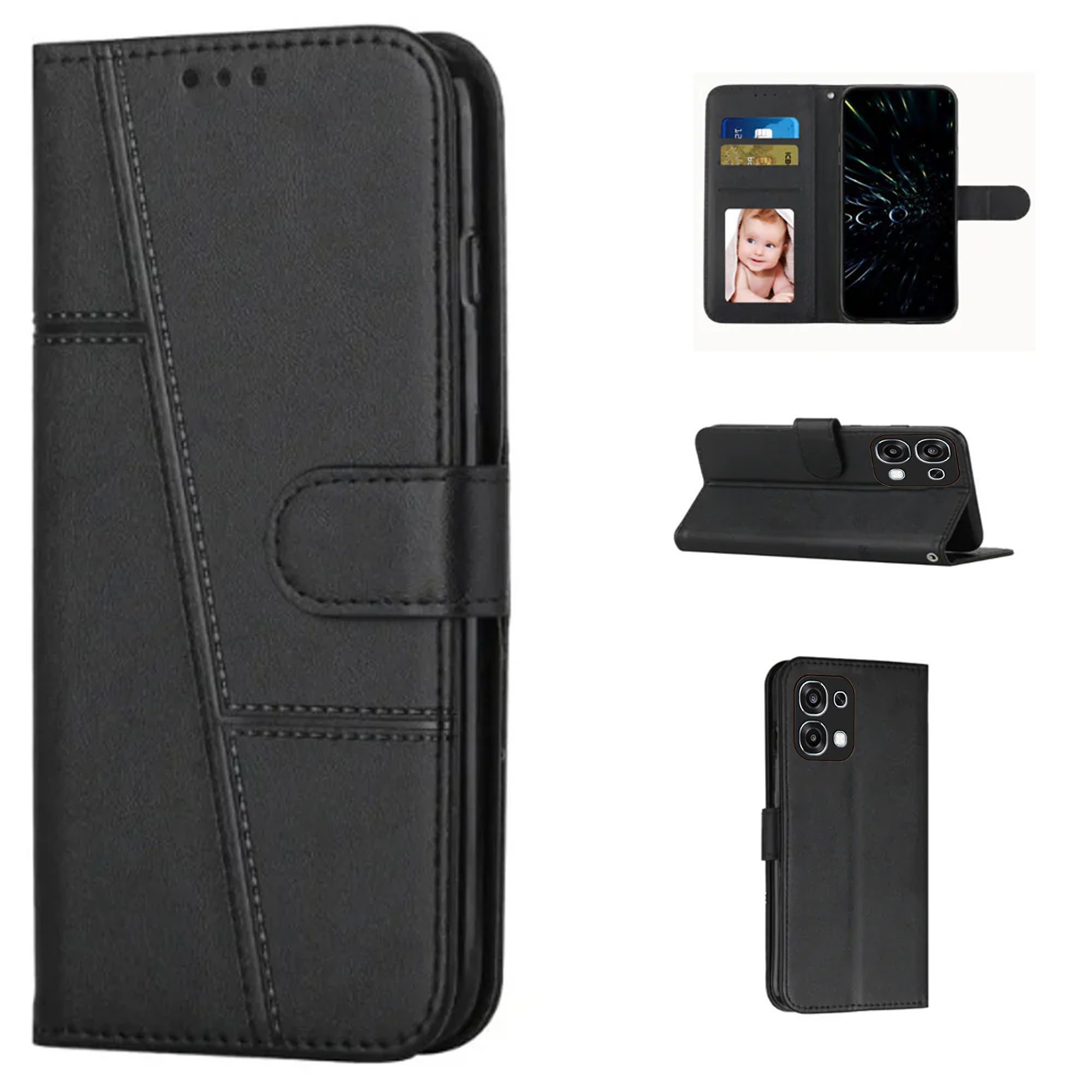 Oppo A6 / A6x / A6c / A6s / A6k Compatible with Classic Booklet Flip Cover