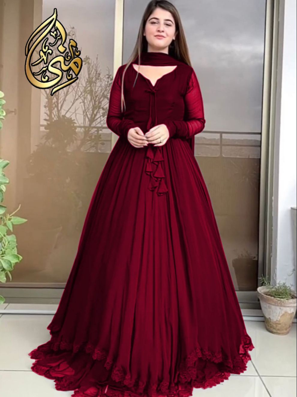 Stylish Long Frock for Women with Fancy Flair 3 Piece Party Wear Frocks for Women Daraz.pk