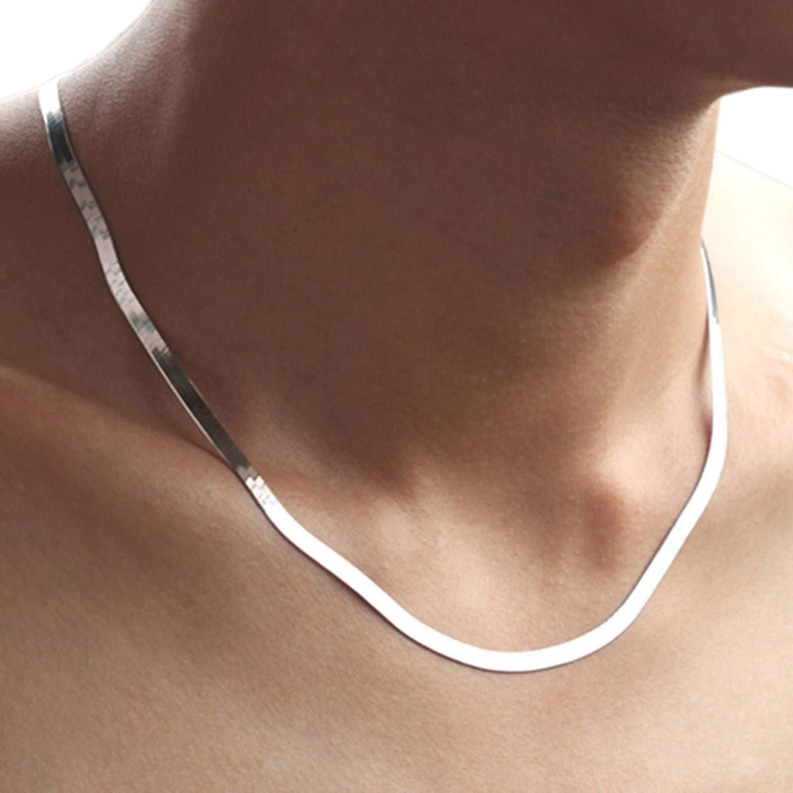 Silver Thin Snack Neck Chain for Men & Boys Chain Silver Necklace for Men